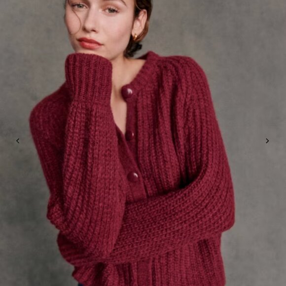Sezane Sweaters - Sezane Emile Cardigan Alpaca Burgundy